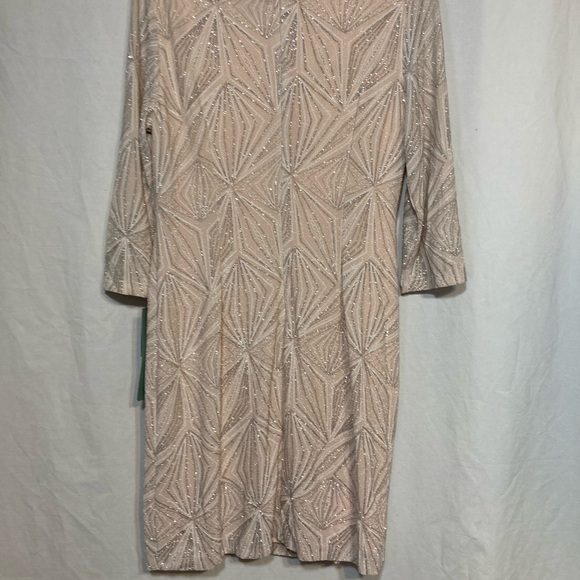 JH EVENINGS FORMAL LIGHT PEACH / PINKISH WITH SILVER METALIC DRESS SIZE 16 NWT - Picture 8 of 15